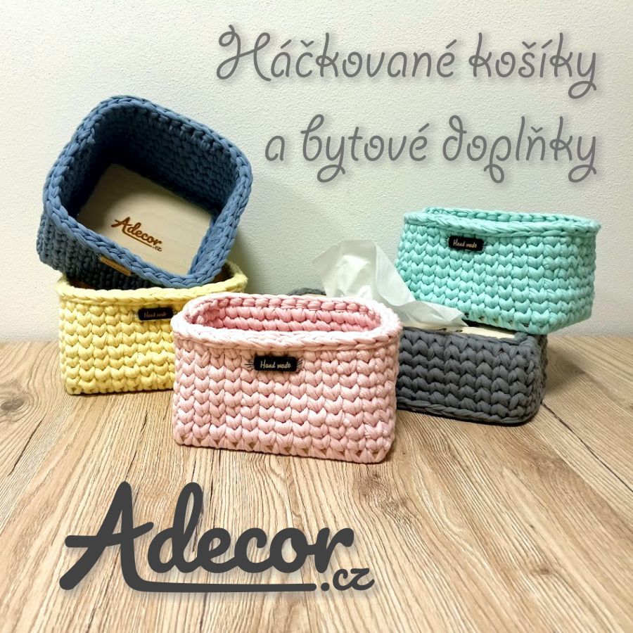Originální háčkované košíky www.adecor.cz