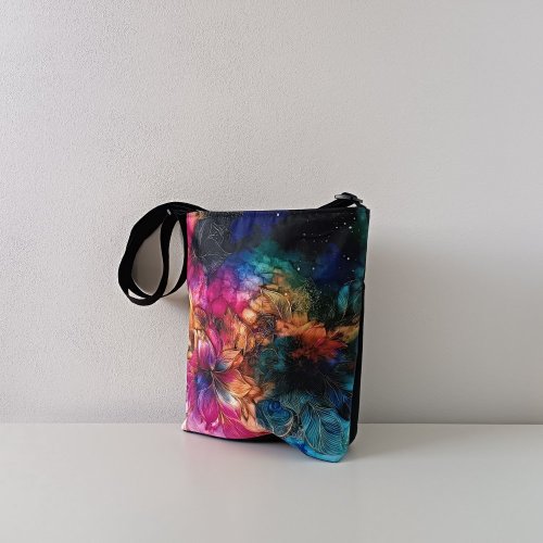 Crossbody kabelka - Barevné abstraktní květiny