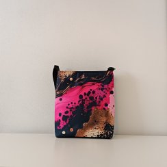 Crossbody kabelka - Růžovo-zlatá abstrakce