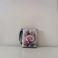 Crossbody malá - Kytice s růžovou růží