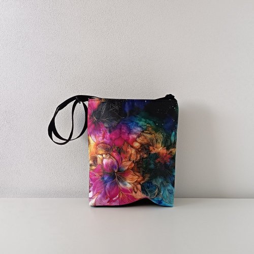 Crossbody kabelka - Barevné abstraktní květiny