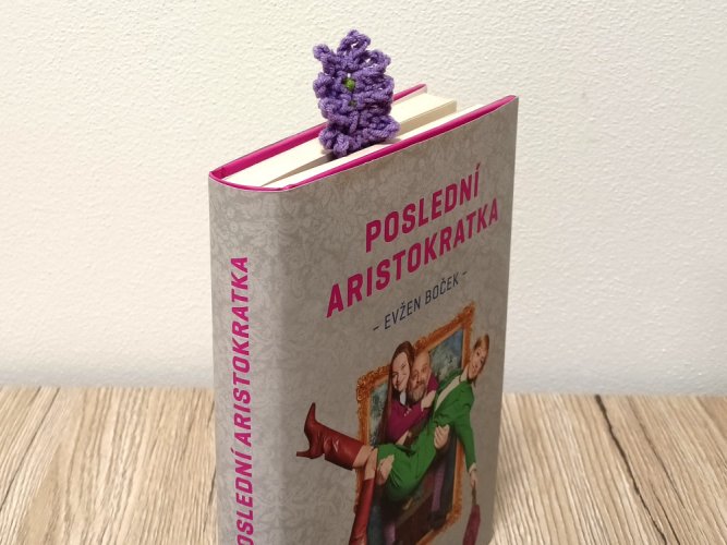 Záložka levandule , bavlna polyakryl, barva fialovo zelená